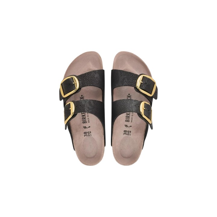 Detalle superior de las sandalias negras de mujer Birkenstock Arizona BB 1032881