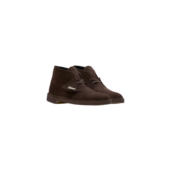 Clarks Desert Boot 26188310 para hombre marrón de ante vista de tres cuartos