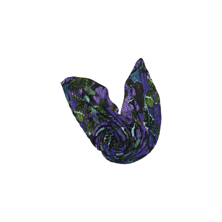 Desigual pashmina de mujer verde estampada plisada vista tres cuartos