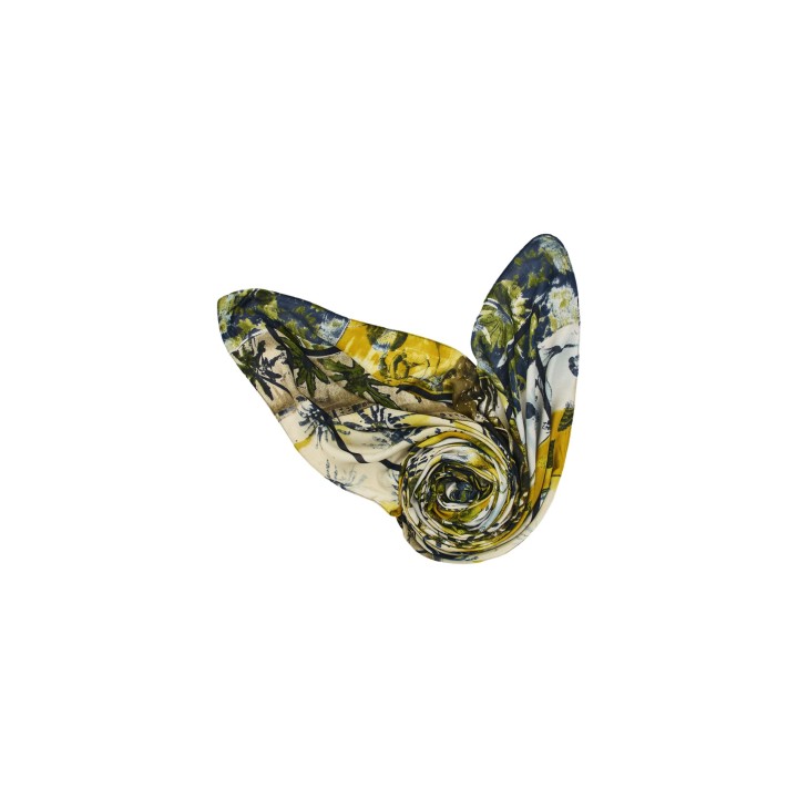 Desigual pashmina de mujer verde FOU_BLOSSIRA 26WAWA27 vista tres cuartos