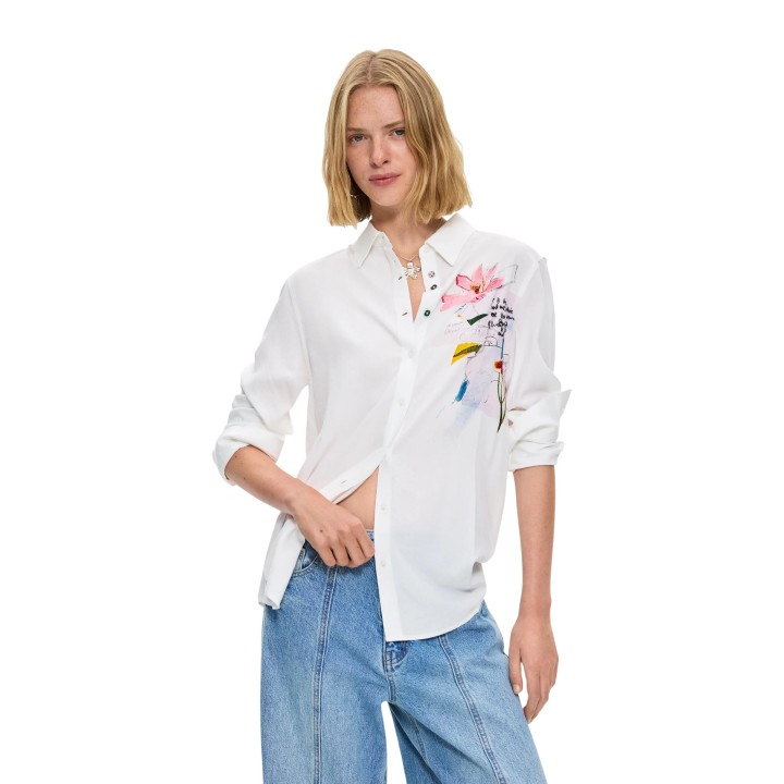 Desigual camisa de mujer blanca CAM_TAMESIS 26WWCW12 vista frontal