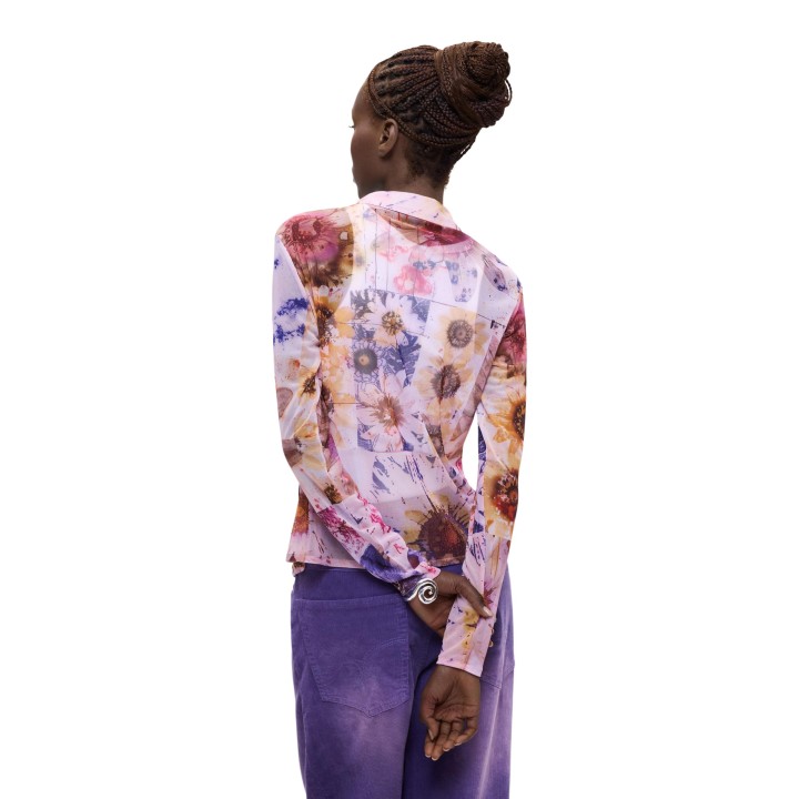 Desigual camisa de mujer rosa estampada TS_NAHUA 26WWTK24 vista posterior