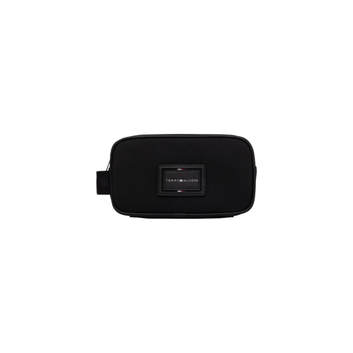 Tommy Hilfiger neceser para hombre negro de tela vista frontal