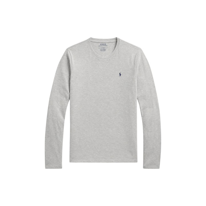 Ralph Lauren camiseta interior masculina gris de manga larga vista frontal en plano