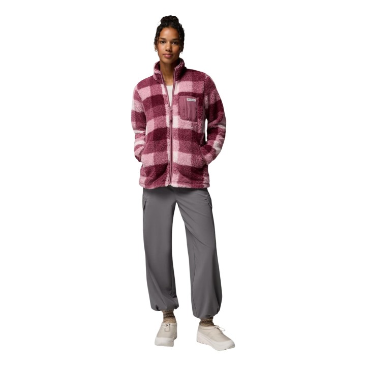 Sudadera Columbia de mujer West Bend Print rosa antiguo de forro polar vista frontal completa