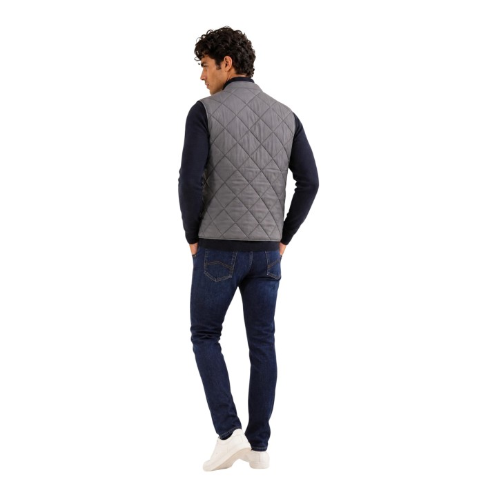 Replay chaleco de hombre gris de poliamida y nailon ripstop vista posterior