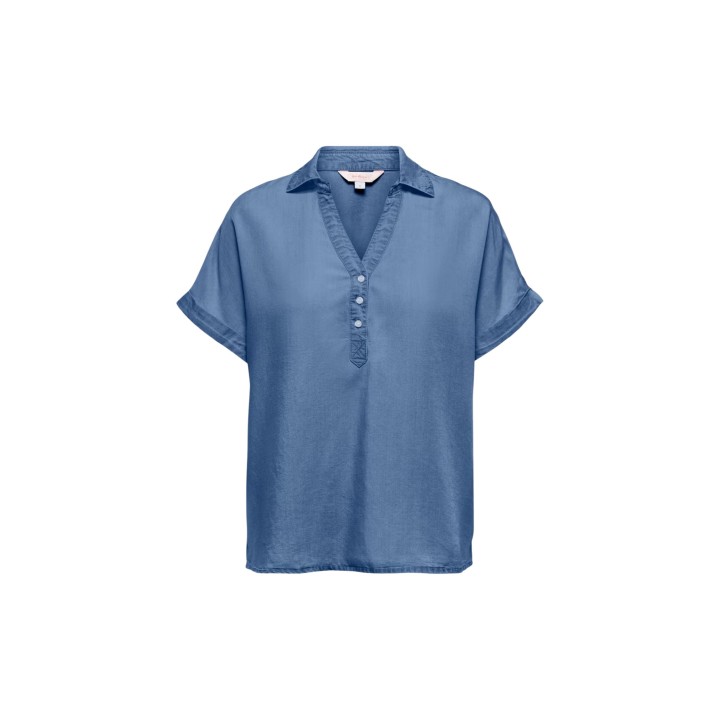 Only camisa denim de mujer Charis Life vista frontal