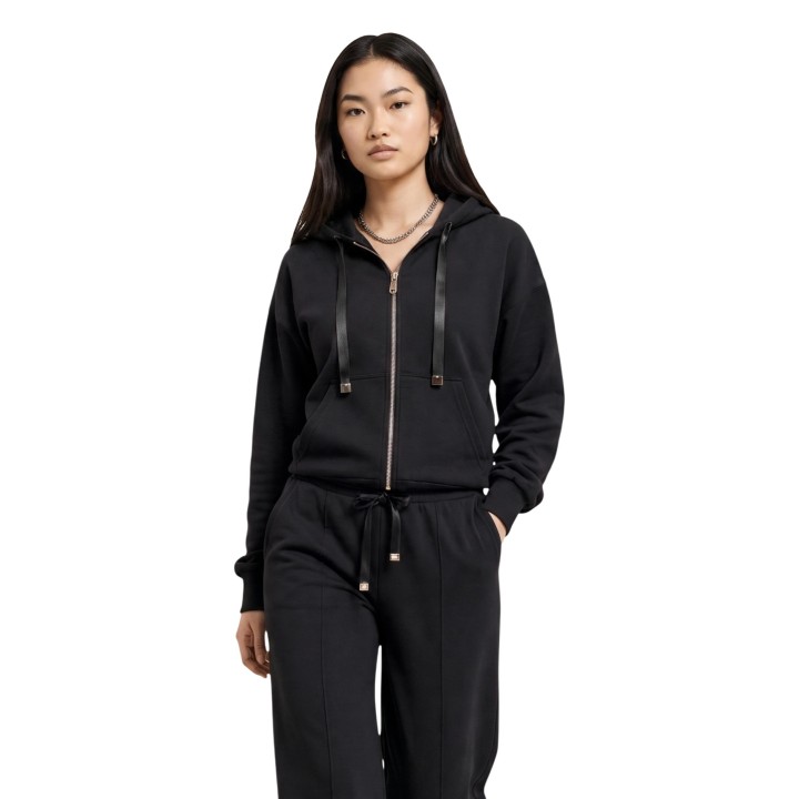 Only sudadera de mujer negra con capucha Onlmyra vista frontal