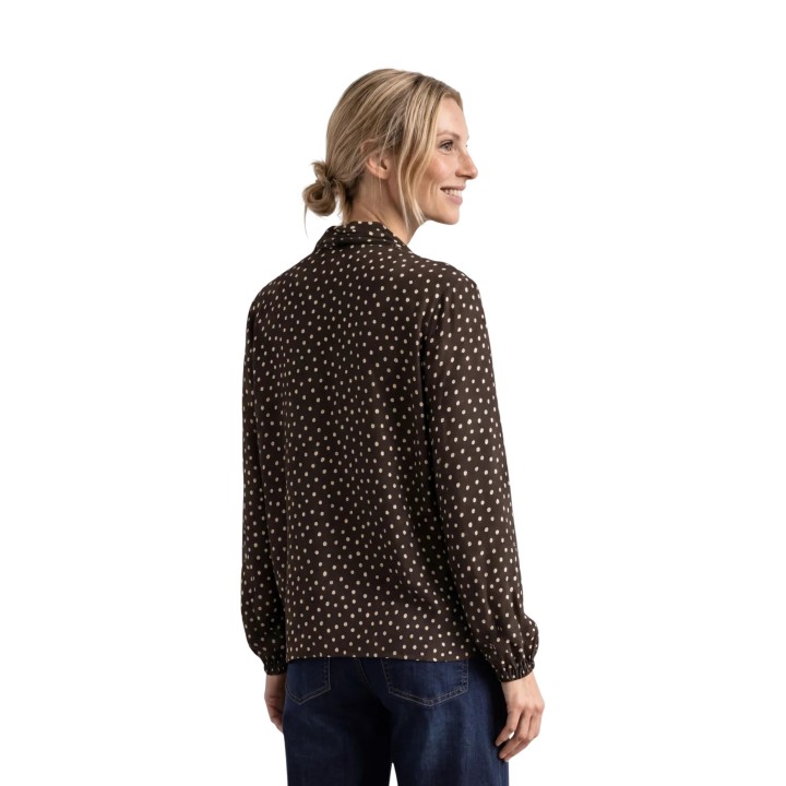 Street One blusa de mujer marrón oscuro estampada vista posterior