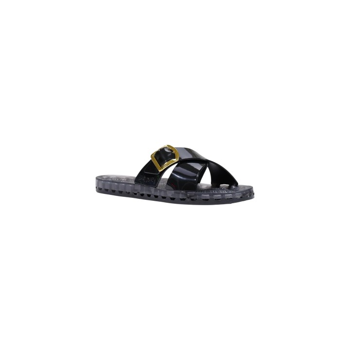 Chancla Sensi Sorrento Flamingo 3500/FL para mujer negra vista tres cuartos