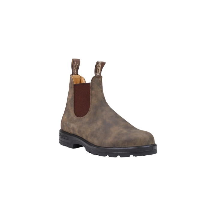 Blundstone 585 unisex para hombre en cuero marrón vista tres cuartos