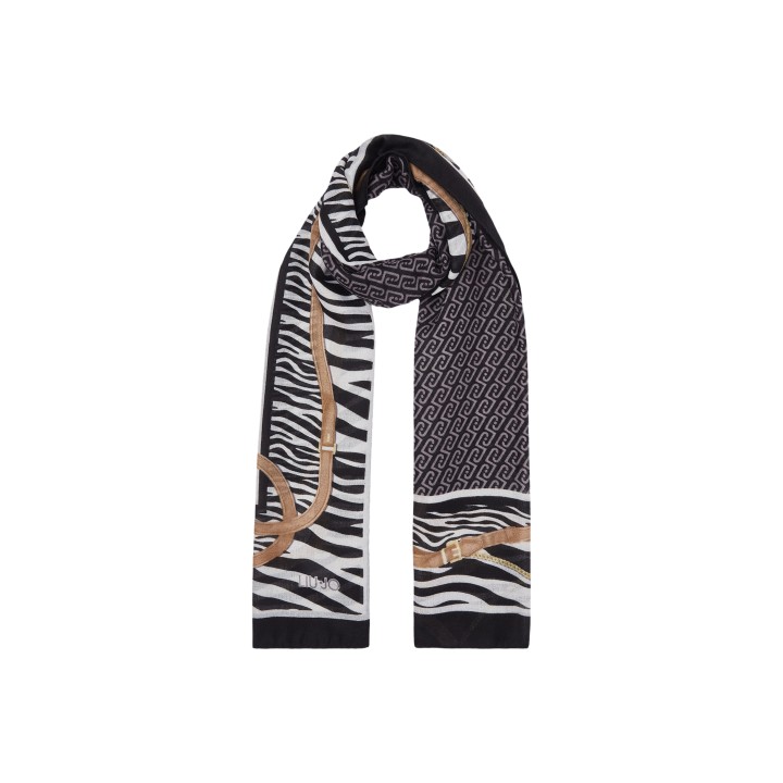 Liu-Jo pashmina de mujer negra 2F6063 T2745 en vista frontal