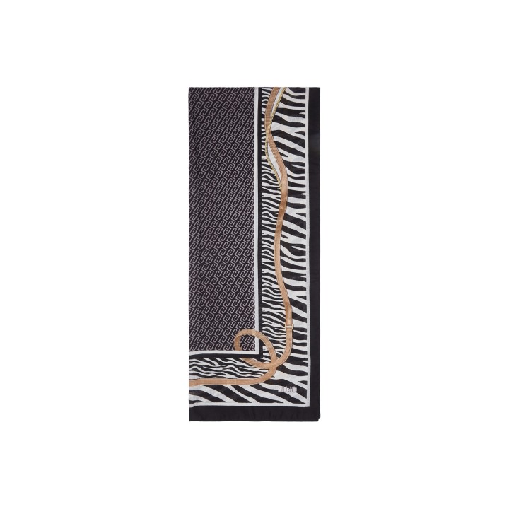 Liu-Jo pashmina de mujer negra 2F6063 T2745 en vista frontal extendida