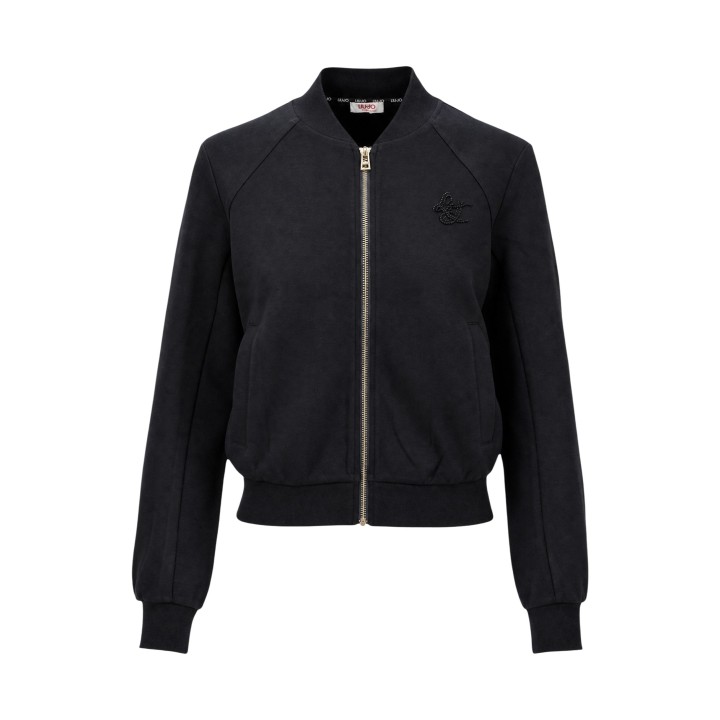 Sudadera Liu-Jo de mujer negra detalle frontal