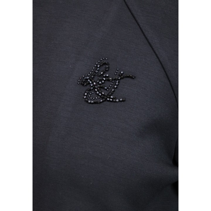 Sudadera Liu-Jo de mujer negra detalle del logo