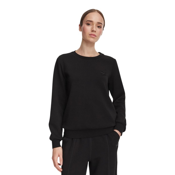 Liu-Jo sudadera de mujer negra de felpa TF6206 J3958 vista frontal