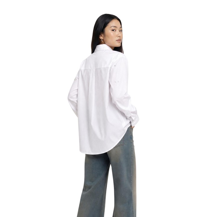Only camisa de mujer blanca bordada referencia 15378307 vista tres cuartos posterior