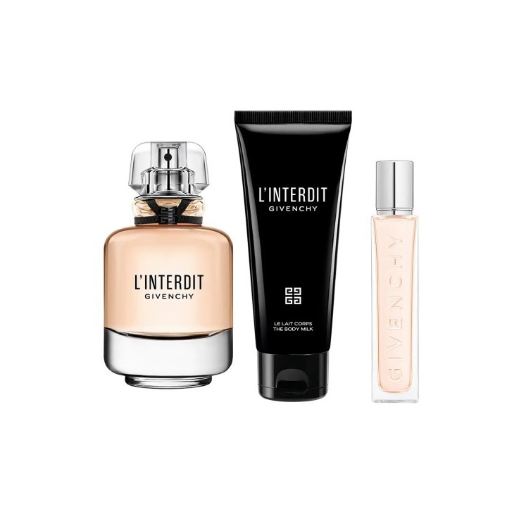 Set de perfume L'Interdit de Givenchy para mujer en tono rosa vista frontal