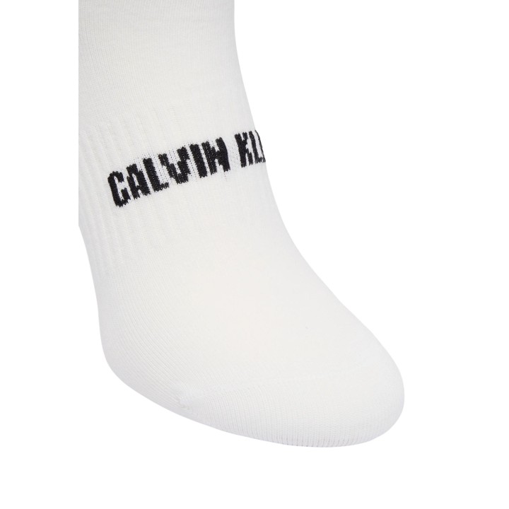 Detalle de calcetín corto blanco Calvin Klein Jeans de hombre con logo