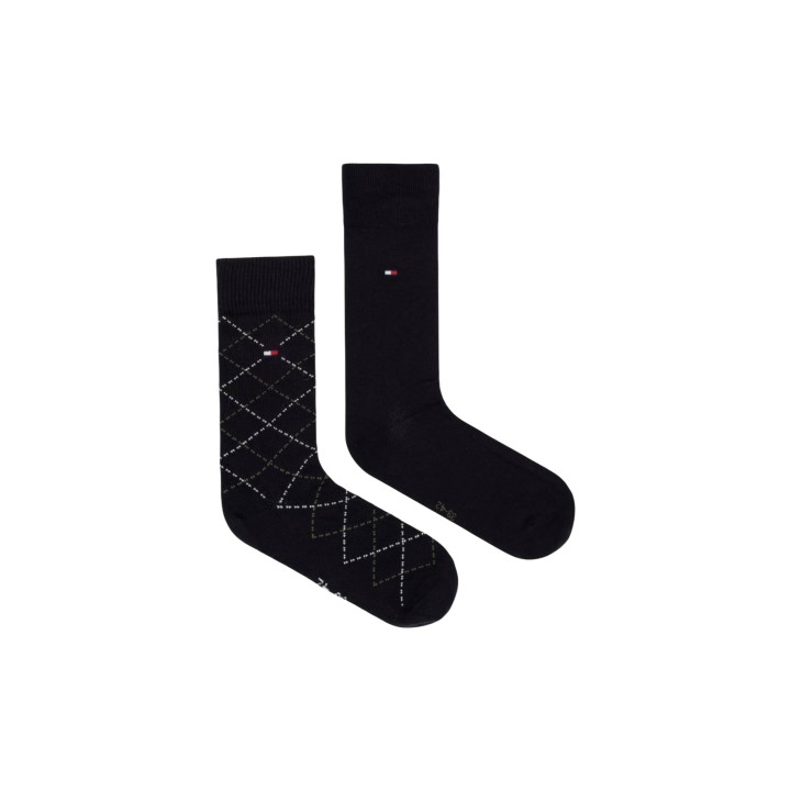 Tommy Hilfiger Jeans calcetines negros de hombre pack de 2 vista tres cuartos