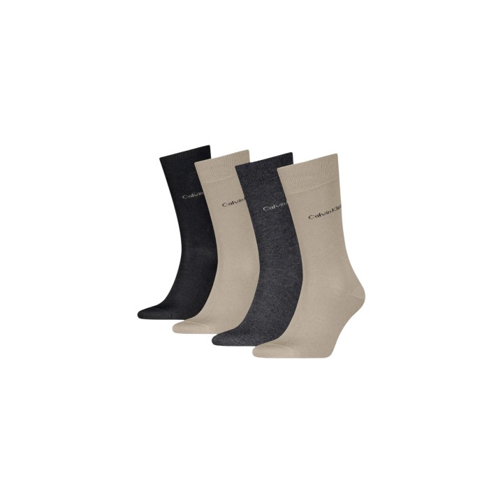 Calvin Klein Jeans calcetines largos para hombre beige negro y gris vista tres cuartos