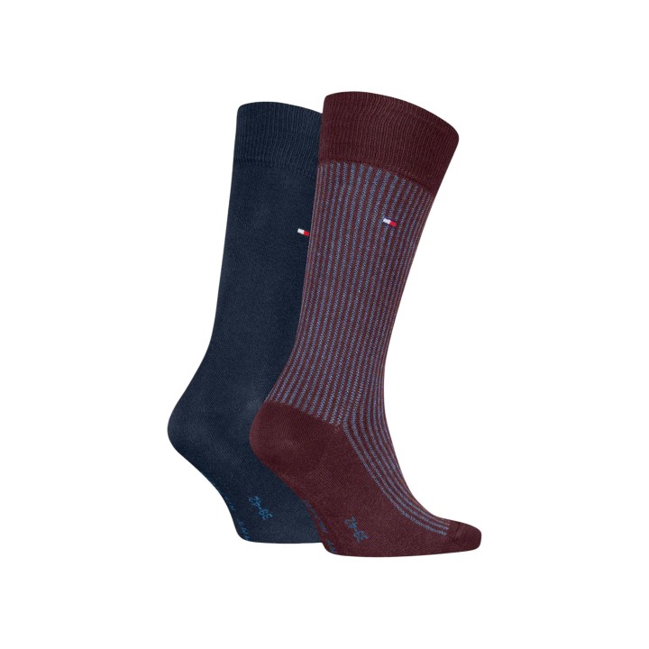 Calcetines Tommy Hilfiger Jeans para hombre en azul marino y burdeos vista posterior