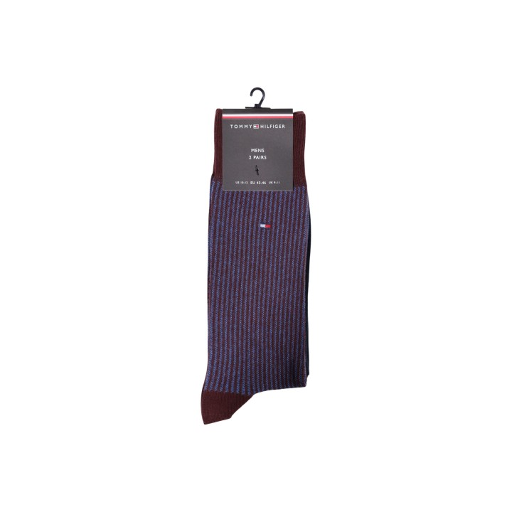 Pack de 2 calcetines Tommy Hilfiger Jeans para hombre en burdeos vista frontal