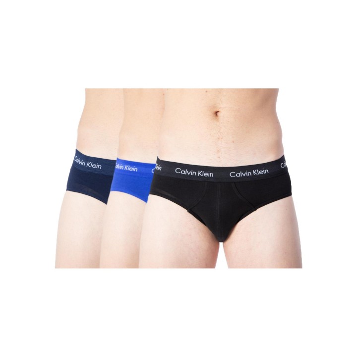 Slip de hombre Calvin Klein Underwear U2661G en negro azul y azul marino vista frontal