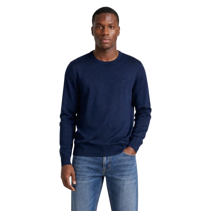 Jersey Calvin Klein de hombre azul de lana merino vista frontal