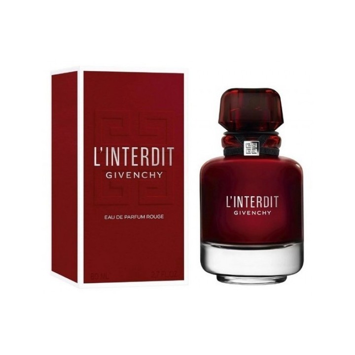 Perfume Givenchy L Interdit Rouge eau de parfum para mujer frasco rojo vista frontal
