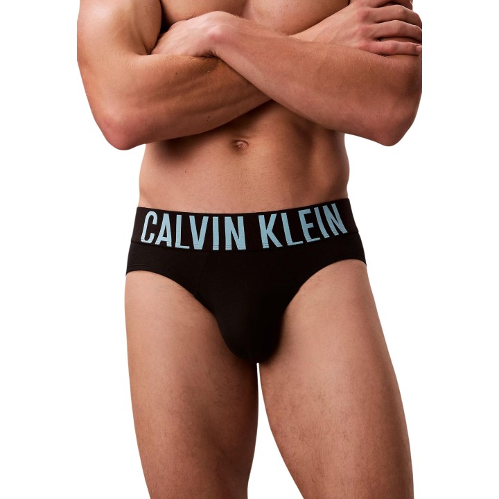 Detalle frontal de slip negro Calvin Klein Underwear para hombre