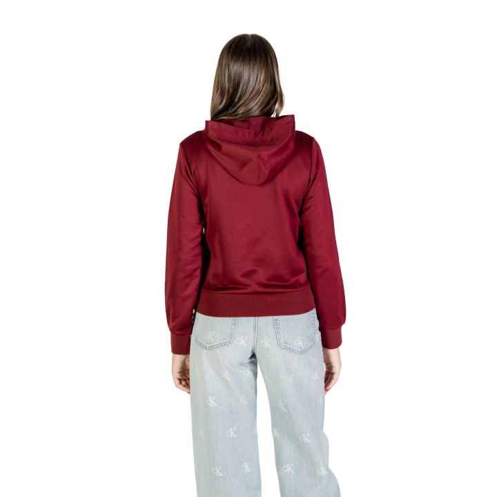 Sudadera de mujer Calvin Klein bordeaux con capucha vista posterior