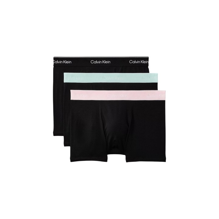 Pack de 3 bóxers Calvin Klein Underwear para hombre en negro con cinturillas de colores