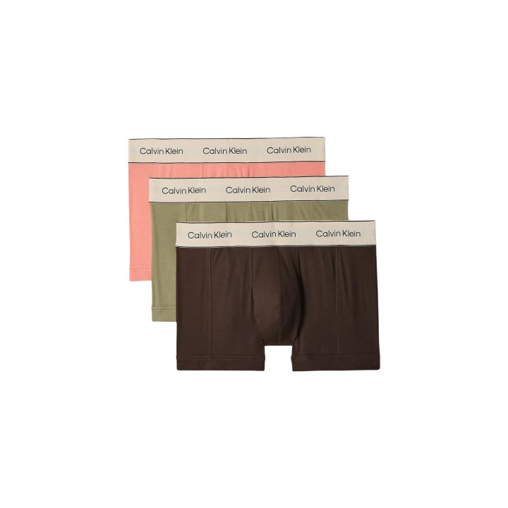 Pack de 3 bóxers Calvin Klein Underwear para hombre en color mud vista frontal