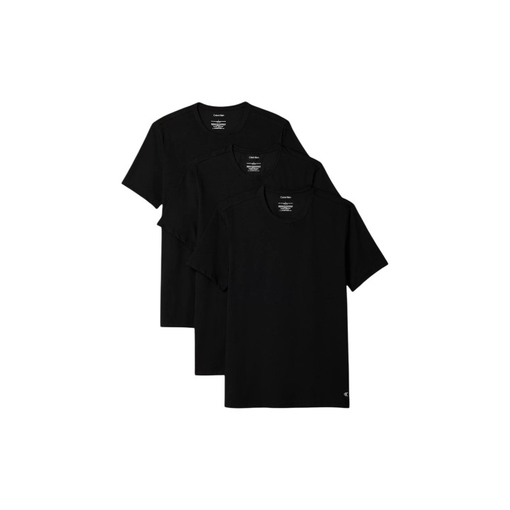 Calvin Klein Underwear camiseta interior de hombre negra pack de 3 vista frontal