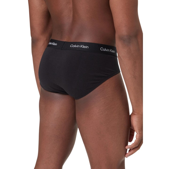 Calvin Klein Underwear slip negro de hombre Hip Brief 3PK vista posterior