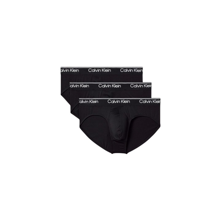 Pack de 3 slips negros para hombre Calvin Klein Underwear vista frontal