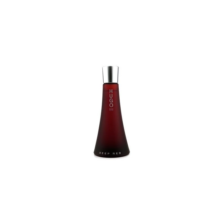 Perfume Hugo Deep Red para mujer frasco rojo vista frontal