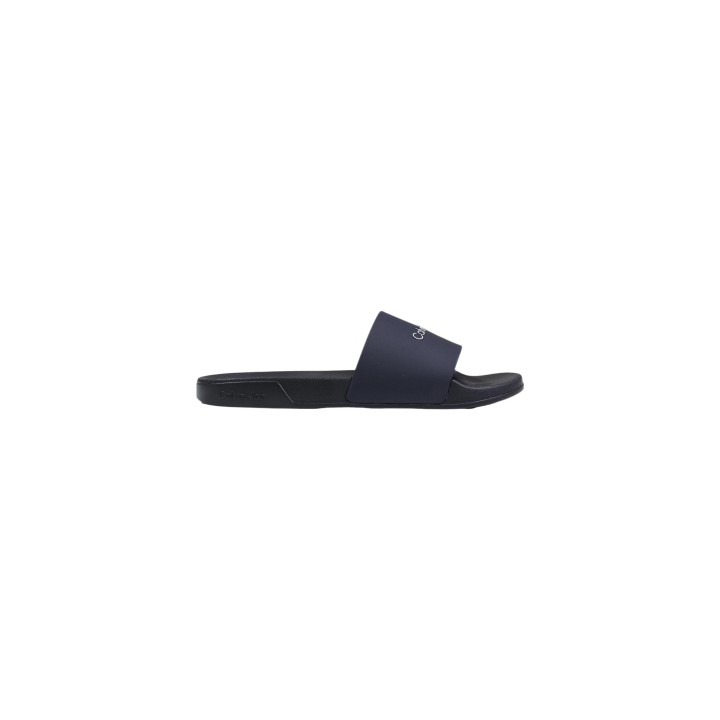 chanclas Calvin Klein para hombre negras y azules vista lateral