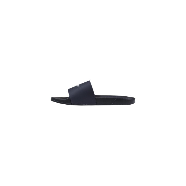 chanclas Calvin Klein para hombre negras y azules vista lateral