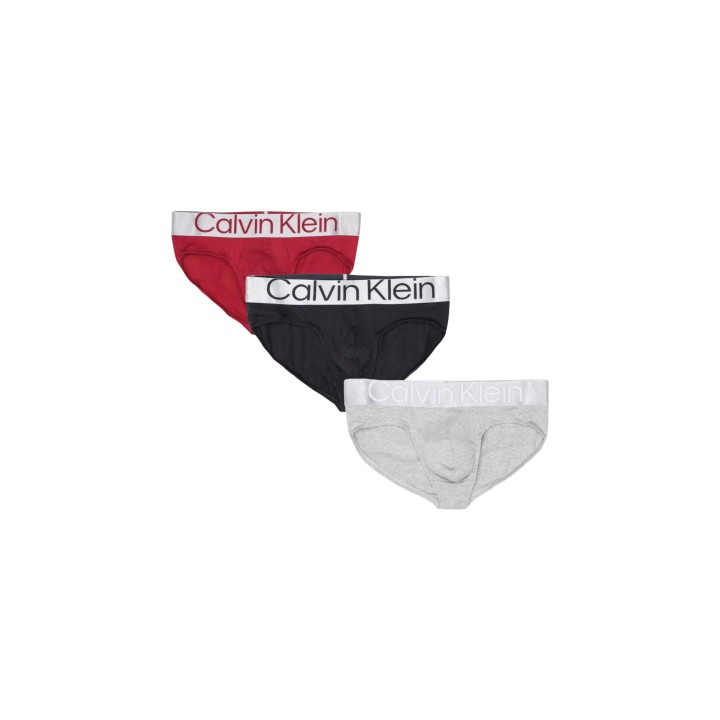 Calvin Klein Underwear slip de hombre negro rojo y gris vista frontal