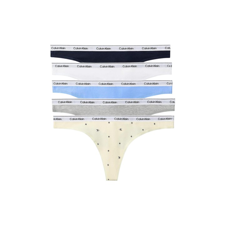Calvin Klein Underwear pack de 5 tangas para mujer en varios colores vista frontal