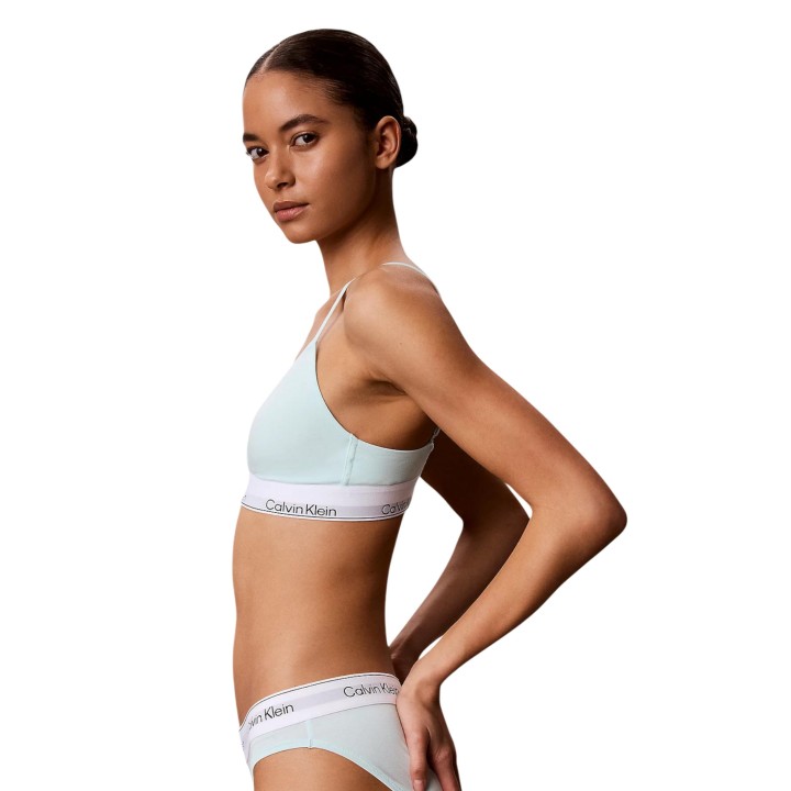 Sujetador Calvin Klein Underwear de mujer verde menta vista de tres cuartos