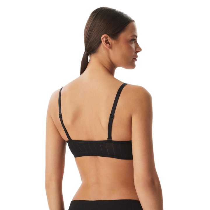 Sujetador bandeau negro Calvin Klein Underwear para mujer vista posterior