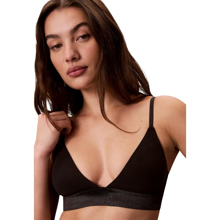 Calvin Klein Underwear sujetador de mujer negro Lightly Lined Triangle vista frontal de detalle