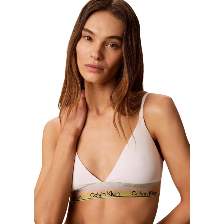Detalle frontal del sujetador blanco de mujer Calvin Klein Underwear Lightly Lined Triangle