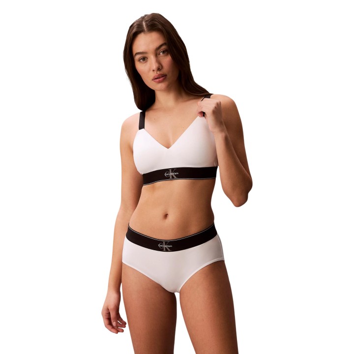 Sujetador bralette Calvin Klein Underwear para mujer blanco vista frontal cercana