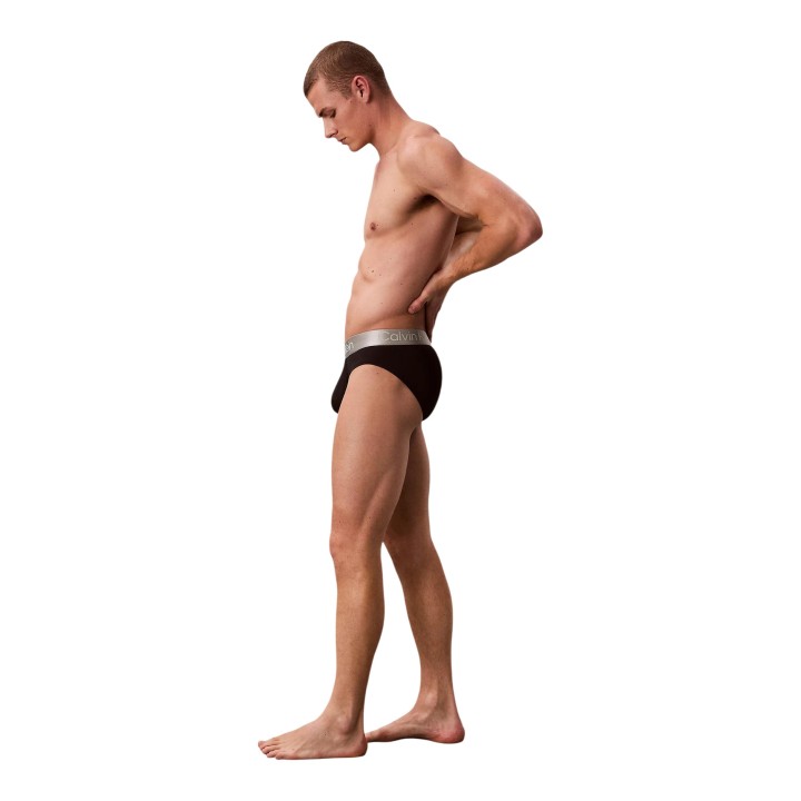 Slip de hombre Calvin Klein Underwear negro y blanco vista lateral