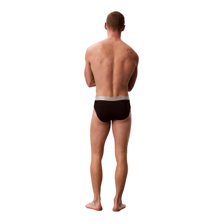 Slip de hombre Calvin Klein Underwear negro y blanco vista posterior