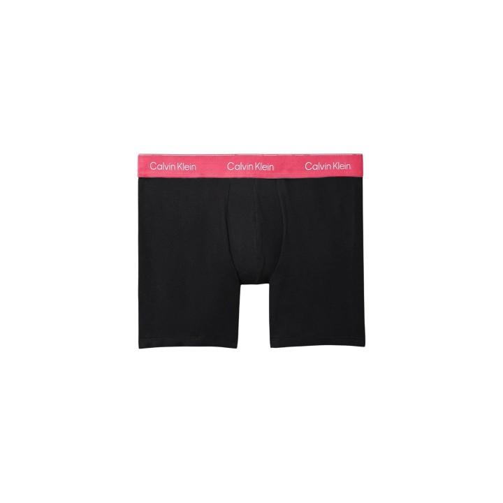 Bóxer Calvin Klein Underwear para hombre en negro con cinturilla magenta vista frontal